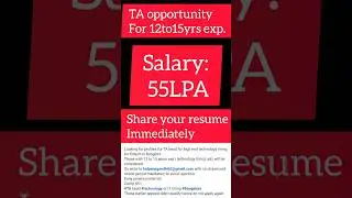 TA job opportunities apply immediately #jobs #shorts #viralshorts