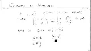 Equality of Matrices