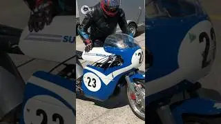 Seeley Suzuki T500 engine start - like Barry Sheene in early 70s! #goran2003