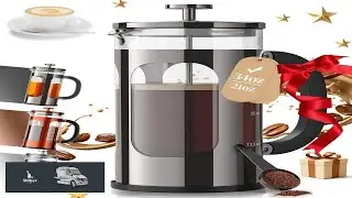 Veken French Press Coffee Maker 34oz No Plastic Touching Cafe Thickened Borosilicate Glass