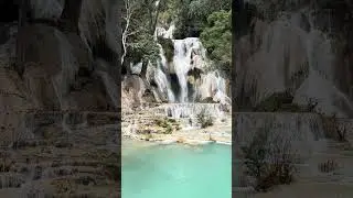The beautiful Kuang Si Waterfalls near Luang Prabang Laos. #luangprabanglaos #KuangSi #waterfall