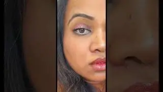 Pink glossy eye makeup for brown girl # quick glamorous eye makeup # everyday look