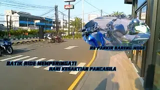 BATIK RIDE MEMPERINGATI HARI PANCASILA SAKTI !! R3 PARKIR DISEBELAH MOGE GUYS😱😱