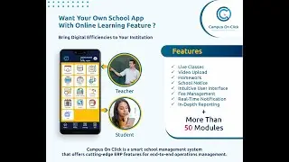 How to Attend Live Lecture From School Application For Students | Campus On Click | School ERP