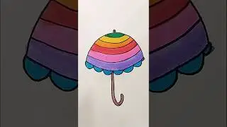 Rainbow Umbrella ☔| Easy Drawing For Kids #umbrella #kidstvforfun #trending #shorts #viralshorts