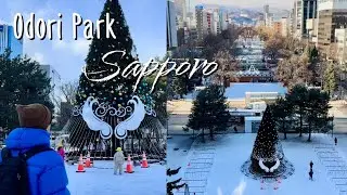 Park Odori w Sapporo zimą &ndash; Hokkaido w Japonii (dzień i noc)