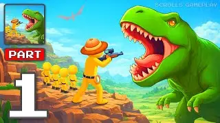 Dino Hunter: Idle Adventure - Gameplay Walkthrough Part 1 - Roam Wild Claim Glory (iOS, Android)