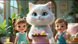 Cute Cat Morning Adventure 🐱🌞 | Sweet Family Cartoon Story for Kids | Veo 3