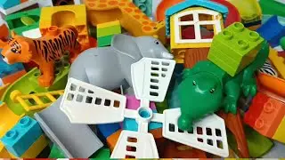 Satisfying Building Blocks Marble Run ASMR #330 tree house elephant many animals live10