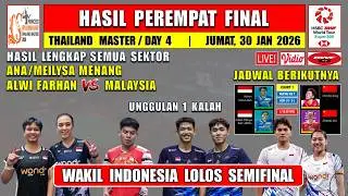 INDONESIA KE SEMIFINAL ~ Hasil 8 Besar Thailand Master 2026 Hari Ini ~ ANA/MEILYSA MENANG