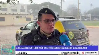 Adolescente fica ferido em colis&atilde;o entre scooter el&eacute;trica e Saveiro no centro de Umuarama
