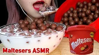따뜻한 생크림우유에 몰티져스 초콜릿 말아먹기 먹방 리얼사운드 Maltesers Chocolate ASMR Eating Sounds | Dessert Mukbang