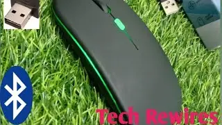 #Wireless  Mouse Rechargeable Dual option  Bluetooth connect and dongle connect & Rgb lights #