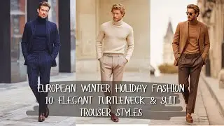 European Winter Holiday Fashion 10 Elegant Turtleneck & Suit Trouser Styles