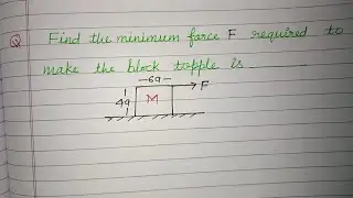 Find the minimum force F required to make the block topple is .... | jee mains physics | rotational