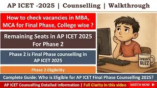 AP ICET 2025 | How to check remaining vacancies in MCA, MBA Final Phase College wise