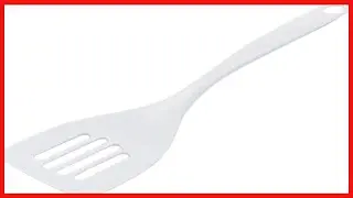 Chef Craft Basic Melamine Slotted Turner/Spatula, 11.25 inch, White