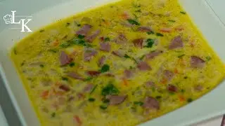 Eine super einfache und leckere Kohlrabisuppe mit Cabanossi
