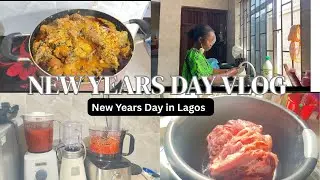 How I Spent New Year's Day | Crossover Service & Cooking MASSIVE Egusi & Pepper Soup