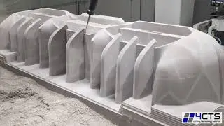 CNC plugs milling of rear bumper in tooling boards