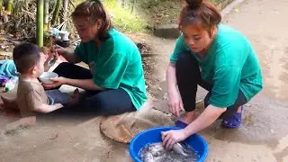 Life of single mom - Catching carp to earn money and survive harsh wilderness