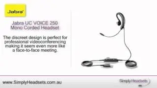 Jabra UC VOICE 250 Mono Corded Headset Video Overview