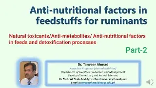 Anti Nutritional Factors in Feedstuffs (Part#2). Natural toxicants & detoxification processes
