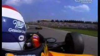 INDY MID-OHIO 1995 JACQUES VILLENEUVE EMPURRA BOBBY RAHAL PARA O MURO