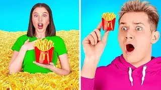 100 LAYERS FOOD CHALLENGE || Giant VS Tiny Food For 24 Hours by 123 GO! FOOD