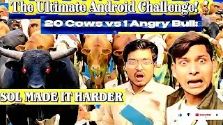 20 Cows vs 1 Angry Bull: The Ultimate Android Challenge! He Quit the Cow Challenge,Sol Made It HARD.