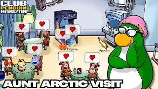 AUNT ARCTIC&rsquo;S FIRST VISIT ON CP HORIZON! 📰 BETA TEST PARTY 🎈 | Club Penguin Horizon