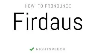 Firdaus - How to pronounce Firdaus - Indian Boy Name