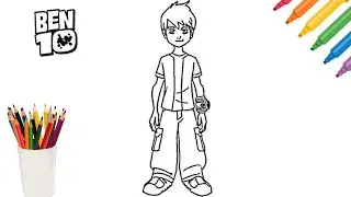 How to color Ben Ten | Markers and pencil color| Ben Ten Coloring | Tutorial #benten