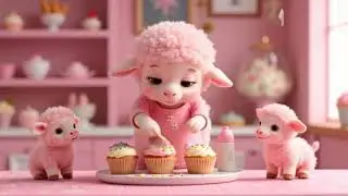Pink sheep cake shop #sheep #cute #pink #cakeshop #sweet #family #song  #animation #decoration