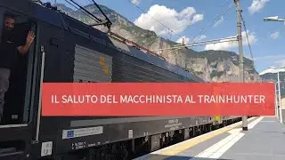 Il saluto del macchinista del treno merci intermodale che si ferma per la precedenza!