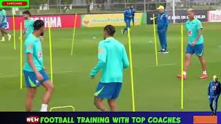 🔰Brazil Full Training Session by Carlo Ancelotti / Dynamic Warm Up  with Ball + Passing Drills
