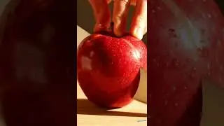 Glass Apple Cutting ASMR | Shiny Red Apple Slice | Relaxing Fruit Sound Video | RRSRUMAN #appletree