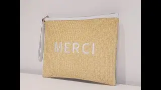 Embroidered Logo Eco-friendly Paper Straw Promotional Cosmetic Bag  Sustainable Makeup Pouch