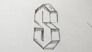 How to draw 3D S #drawingfun #3ddrawing #letterdrawing 