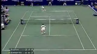 Sampras serve and volley against Agassi, US Open 2002