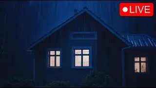 Get Some Rest| Fall Asleep Fast to Cozy Winter Ambience Rain & Thunder Sounds for Deep Sleep