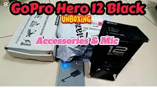 GoPro hero 12 black Unboxing with Accessories + 3.5mm mic Adapter & Cage 2025 | Full Detailed Video 
