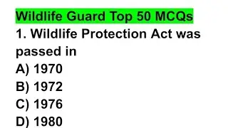 Wildlife Guard Top 50 MCQs | By Rohani Sir | Expected Questions For JKSSB Wildlife Guard Exam 2026
