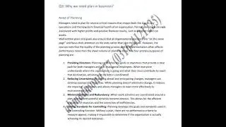 Chapter 7 question 3 why we need planning in a business #management #planning 