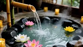 SPA RELAXATION MUSIC WITH FLOWING WATER AND GENTLE PIANO