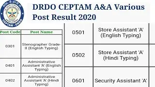 DRDO CEPTAM A&A RESULT 2020 by ht KNOWLEDGE