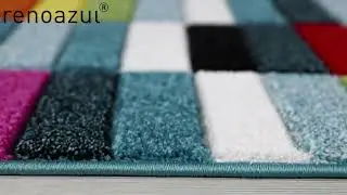 Abstract Medium Pile Multi Color Modern Rug, Runner & Area Rug for Bedroom Hall Kitchen
