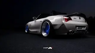 Bagged BMW Z4 WideBody on AMP-R30 Retro Series Forged Wheels