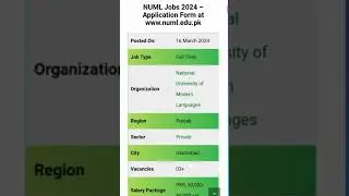 NUML Islamabad jobs 2024