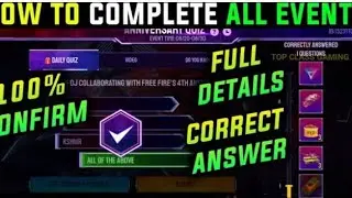 Anniversary Quiz Free Fire | Correct Answer's Watch Complete